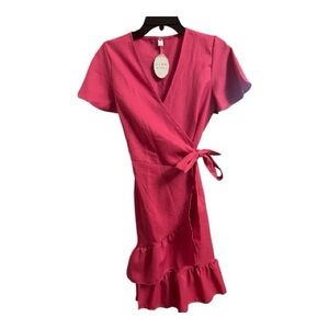 🍁🍂🍁 FALL SALE Naggoo Adorable Pink Womens Wrap Dress. Size S.